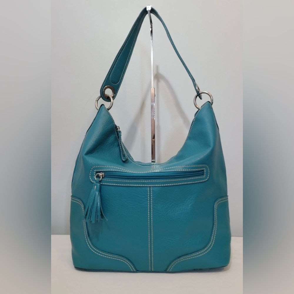 Tommy Hilfiger Teal Hobo Shoulder Bag Faux Leather